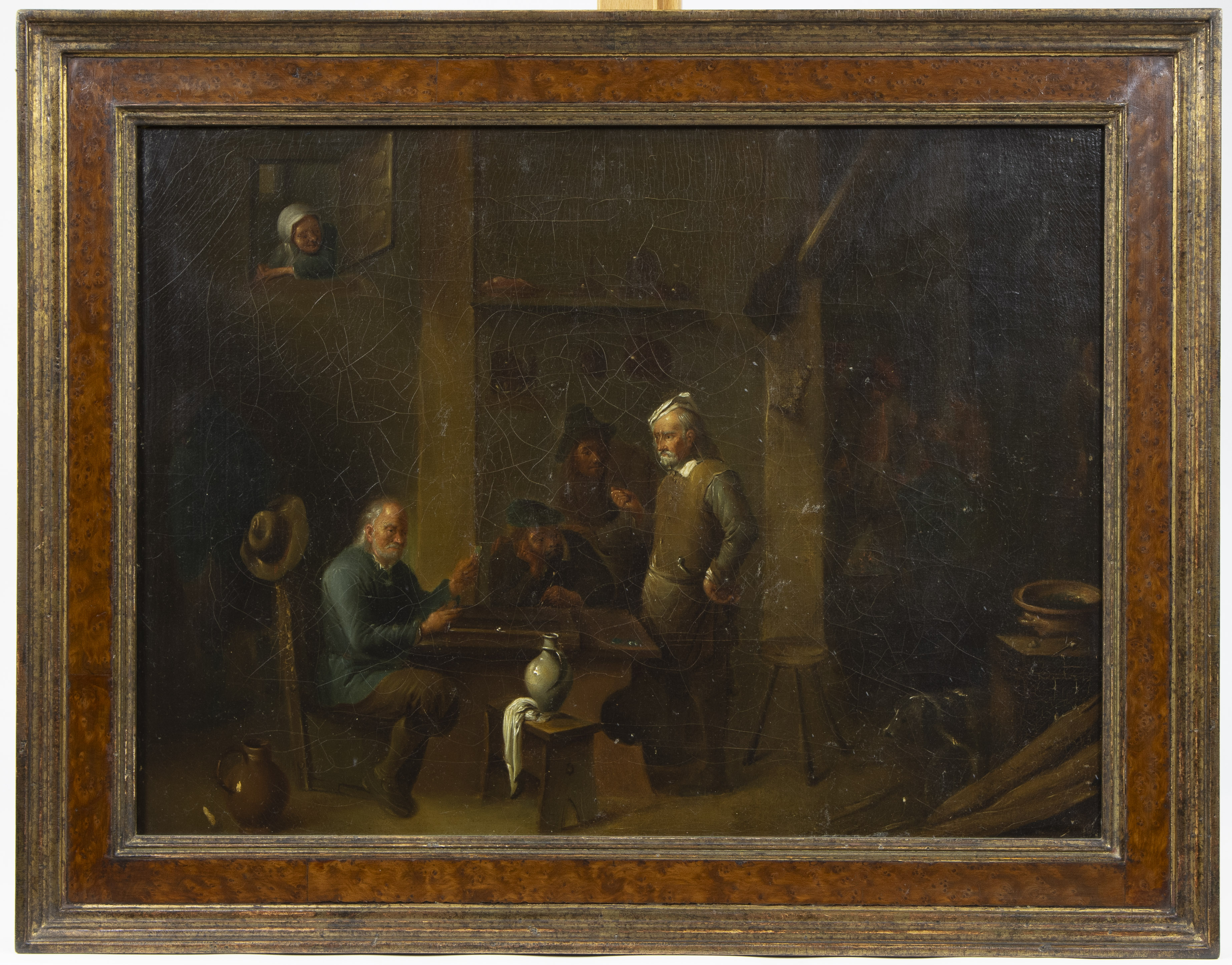 19th century oil on canvas Inn scene, signed Adriaen VAN OSTADE - Image 2 of 3