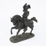 After Baron Carlo Marochetti, a patinated bronze equestrian figure of Emmanuel Philibert