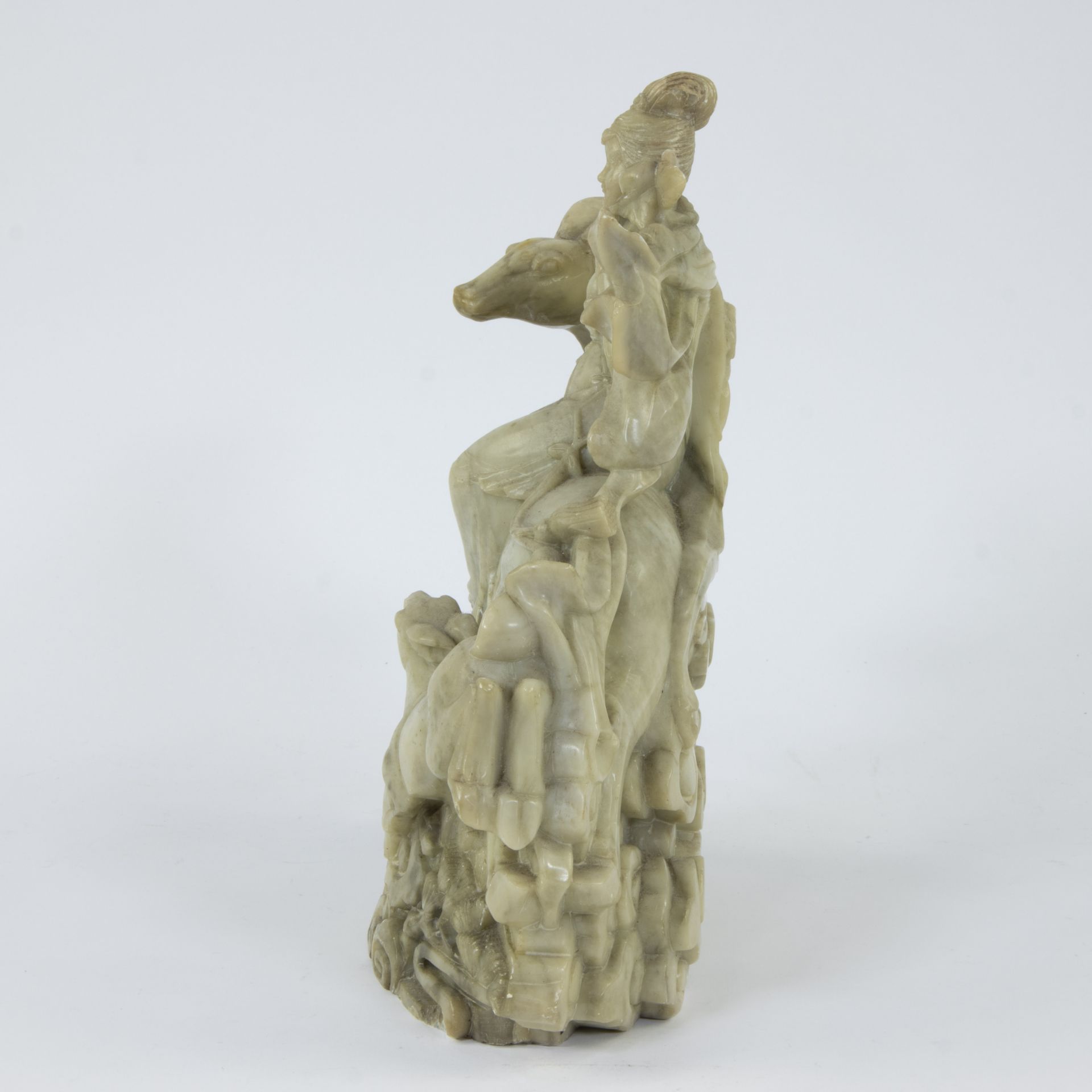 Chinese statue of Guayin on a Chinese water tree in soapstone - Image 5 of 5