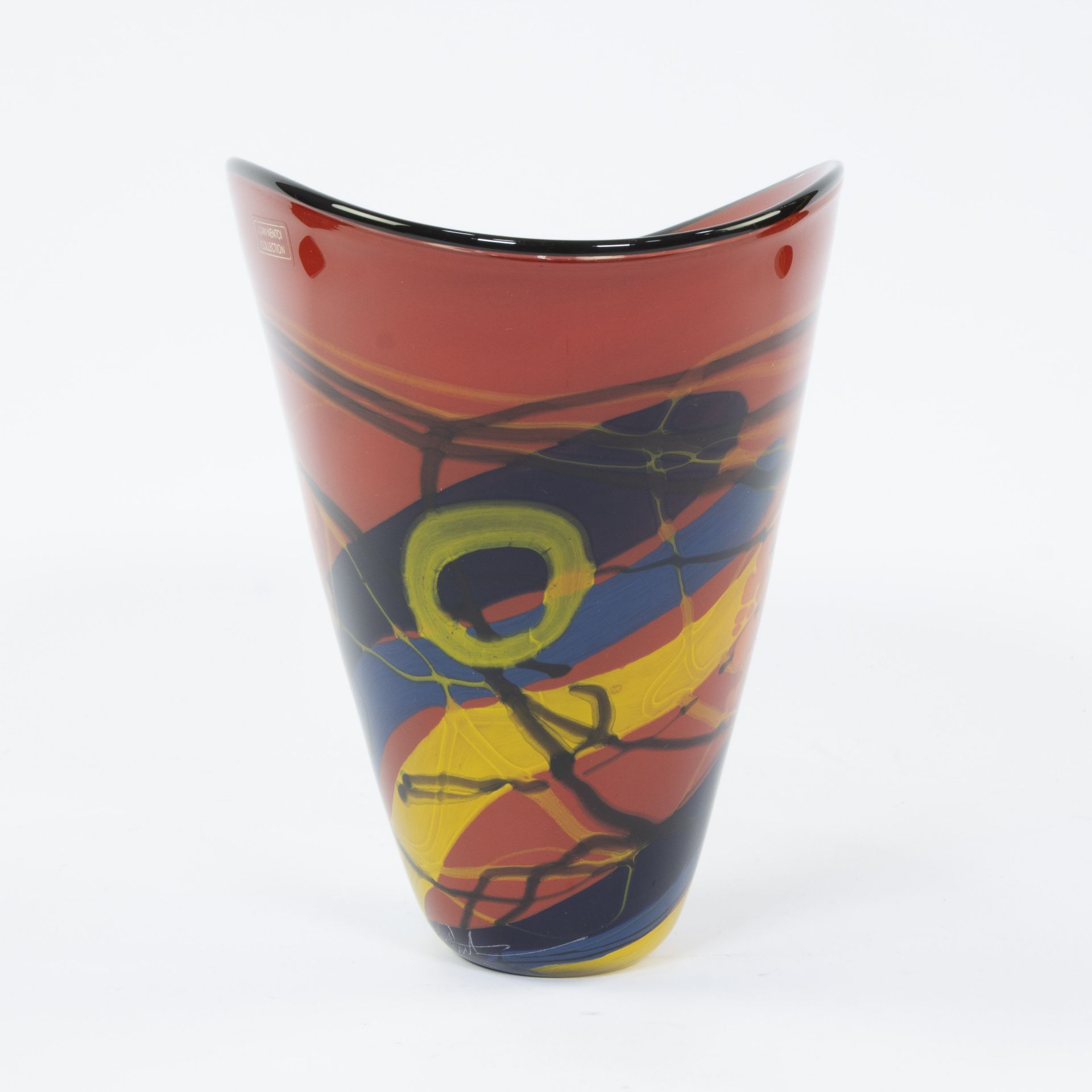 Ioan Nemtoi conical mouth-blown colourful vase - Bild 4 aus 4