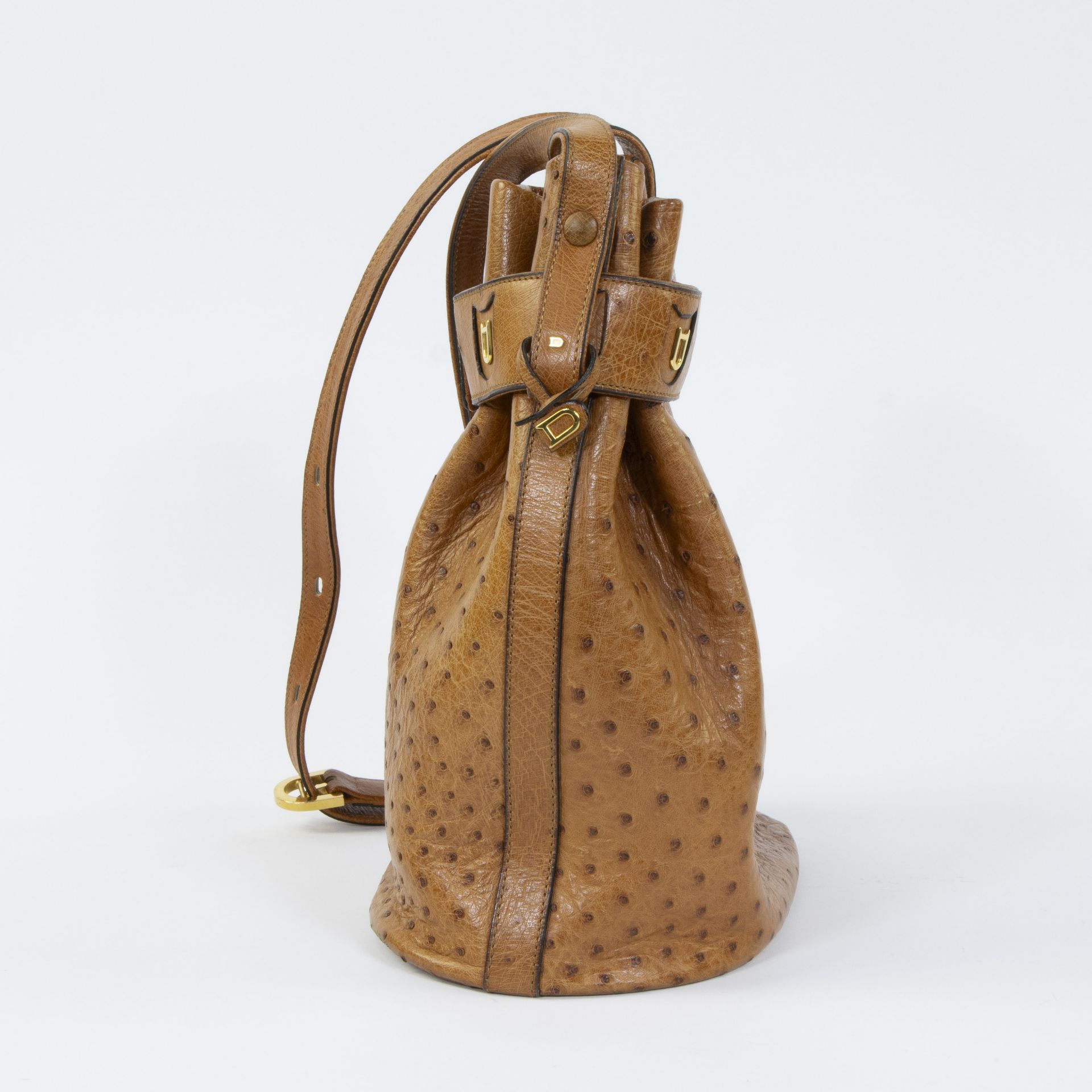 Delvaux Cerceau in cognac ostrich with dust bag - Image 4 of 5