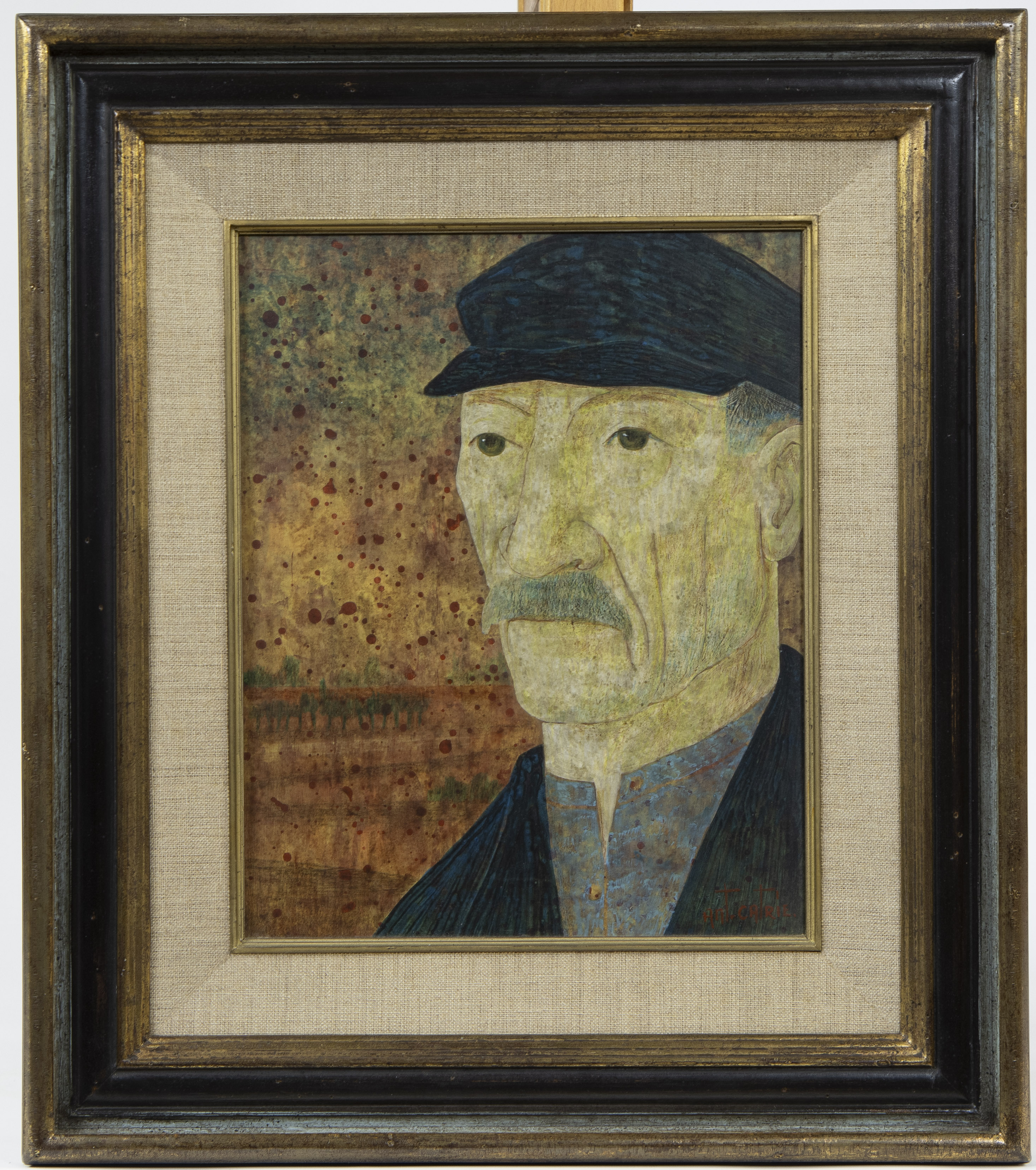 Antoon CATRIE (1924-1977), tempera on panel Man with claw, signed - Image 2 of 4