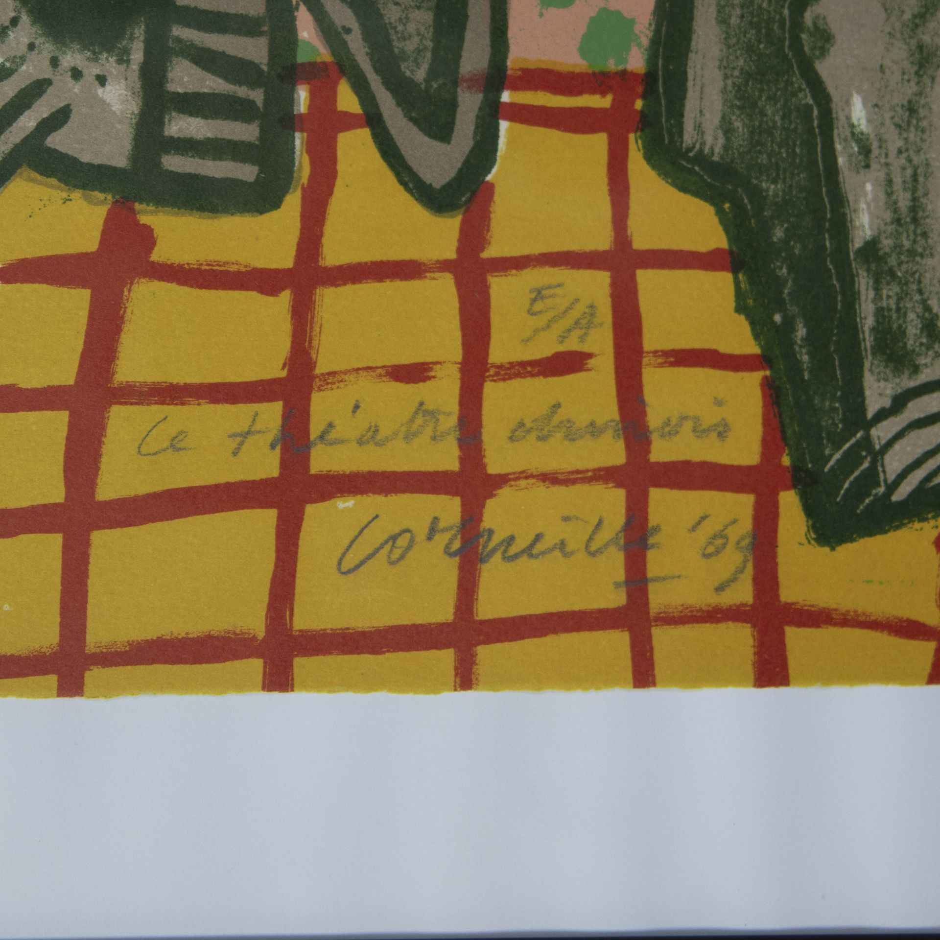 CORNEILLE (1922-2010), lithograph 'Le théâtre Chinois', numbered EA and dated 1969 - Bild 3 aus 3