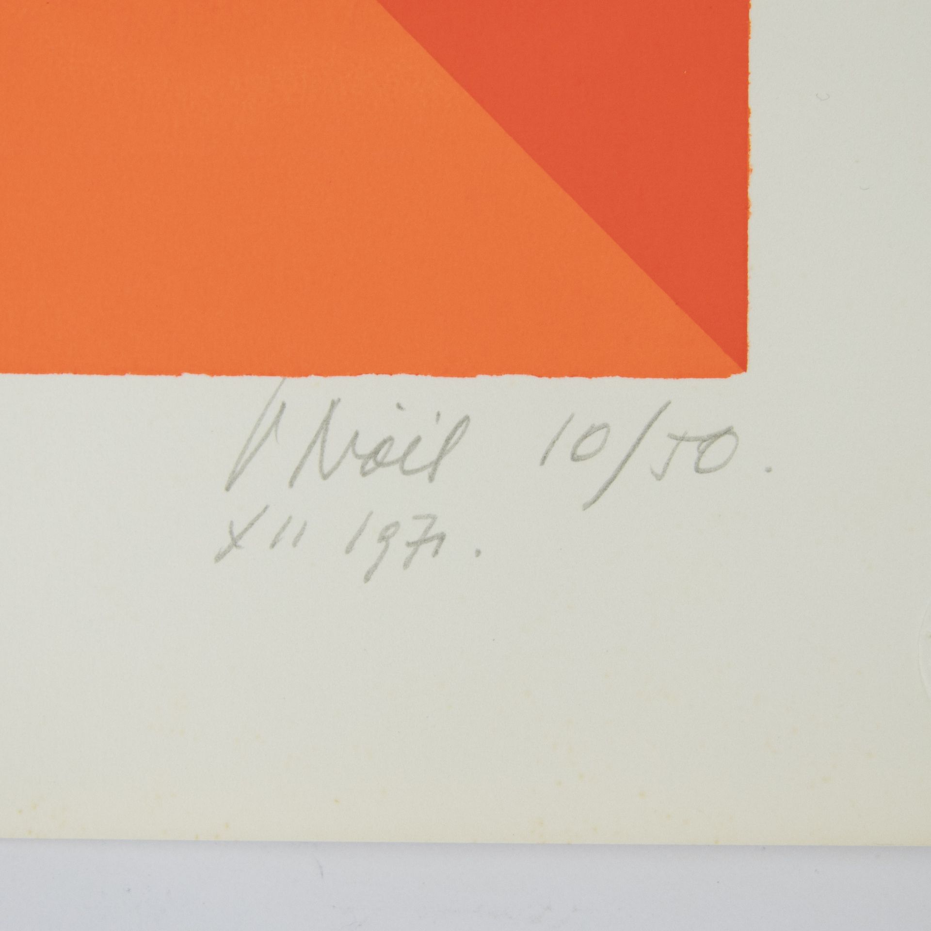 Victor NOËL (1916-2006), colour screenprint Untitled, numbered10/50, signed and dated 1971 - Image 3 of 3