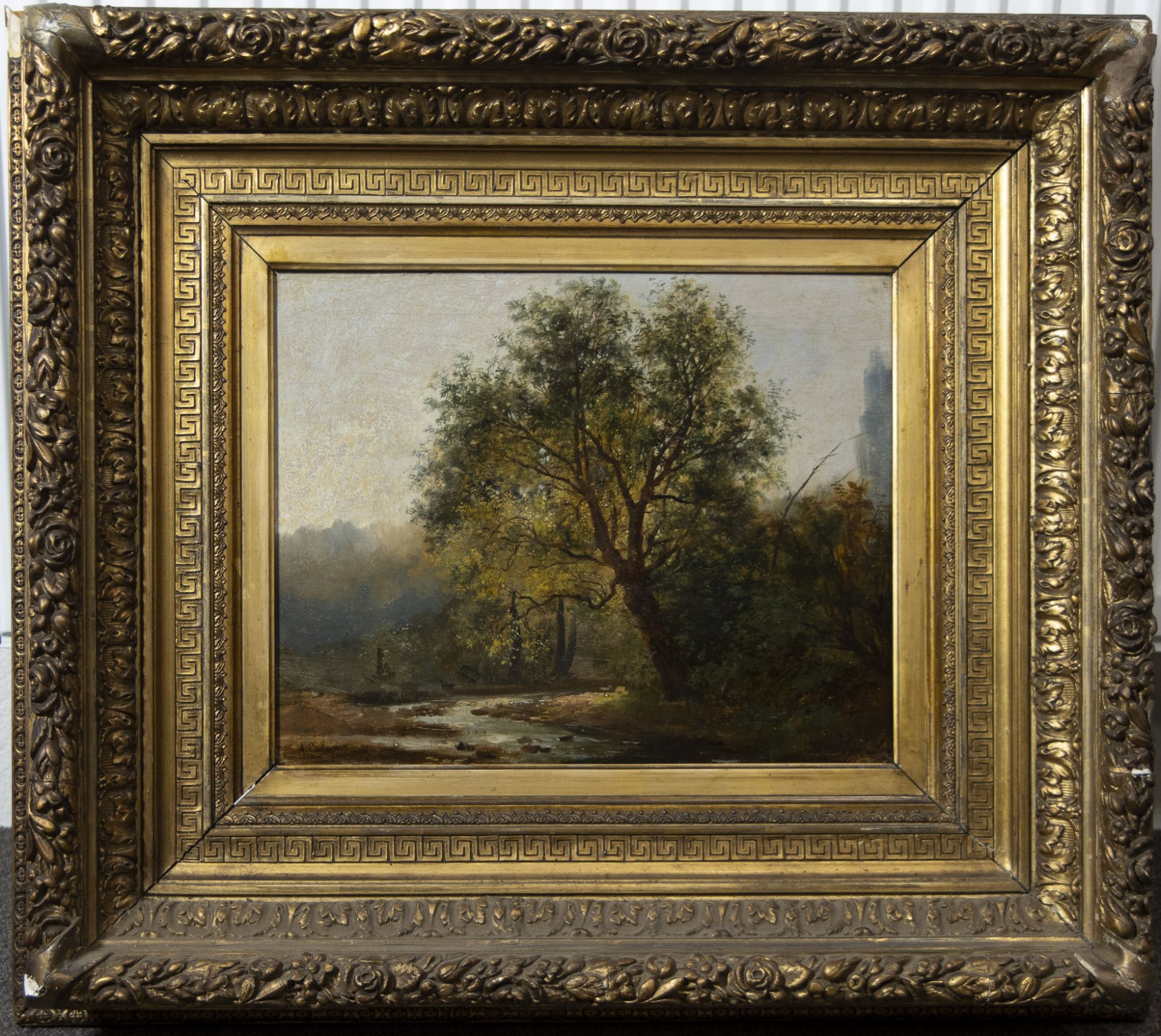 Alexandre CALAME (1810-1864), oil on canvas Landscape with river, signed - Image 2 of 4