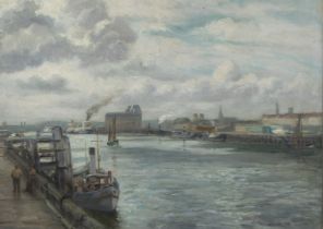 Alfons VERSTRAETEN (1922-2017), oil on canvas port of Ostend, signed and dated 1981