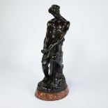 Voets & Vially (Victor VOETS (1882-1950), bronze statue of a woodworker, Bija foundry, signed