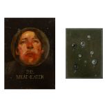 Piet POLLET (1961), lot of 2 works oil on panel The Meat-eater and Untitled, signed and monogrammed