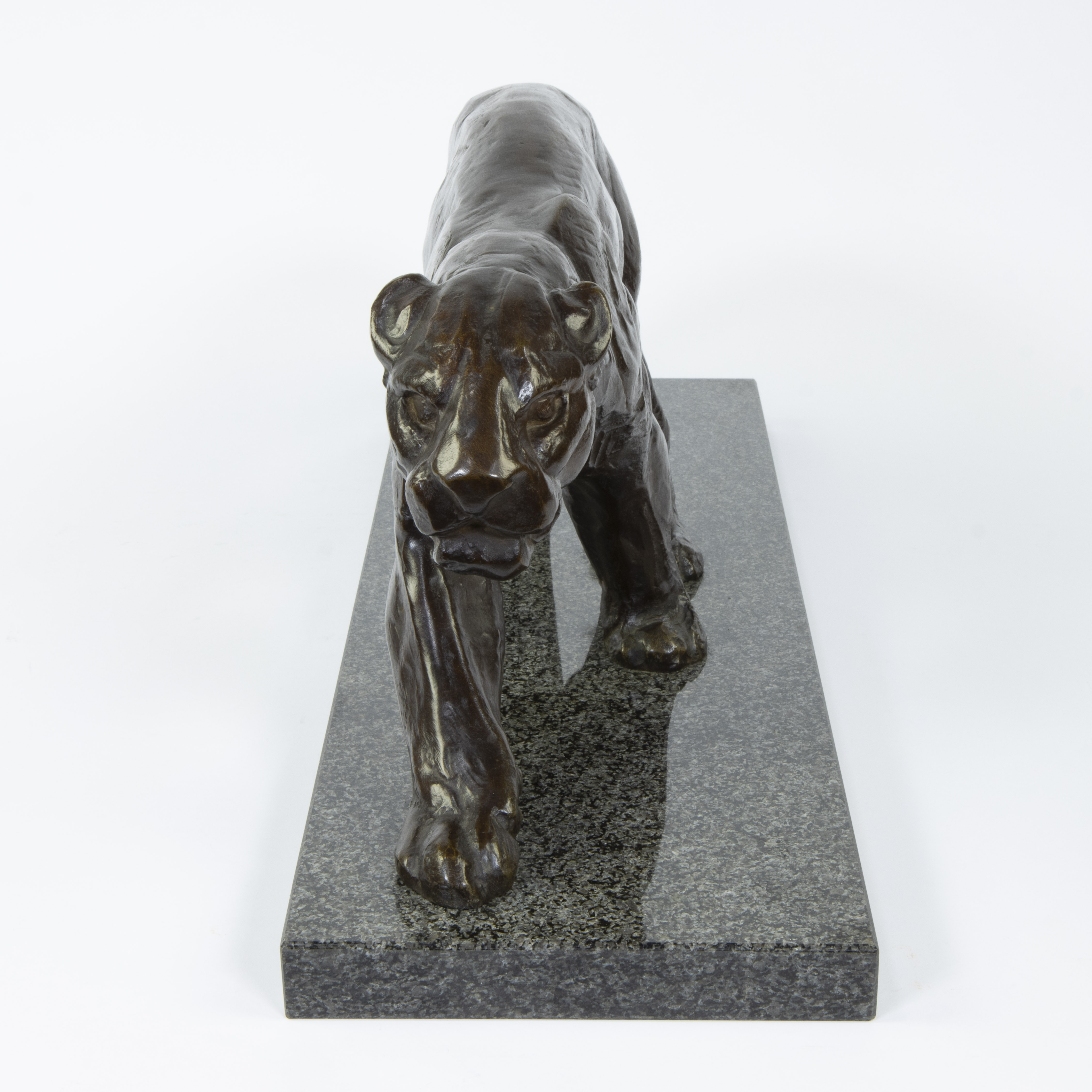 Bronze Art Deco panther on marble base, circa 1930s - Image 5 of 5