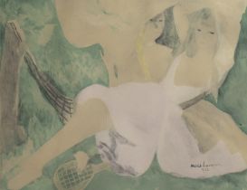 Marie LAURENCIN (1883-1956), chalcography Femme au hamac, signed and dated 1922 in the plate (editio