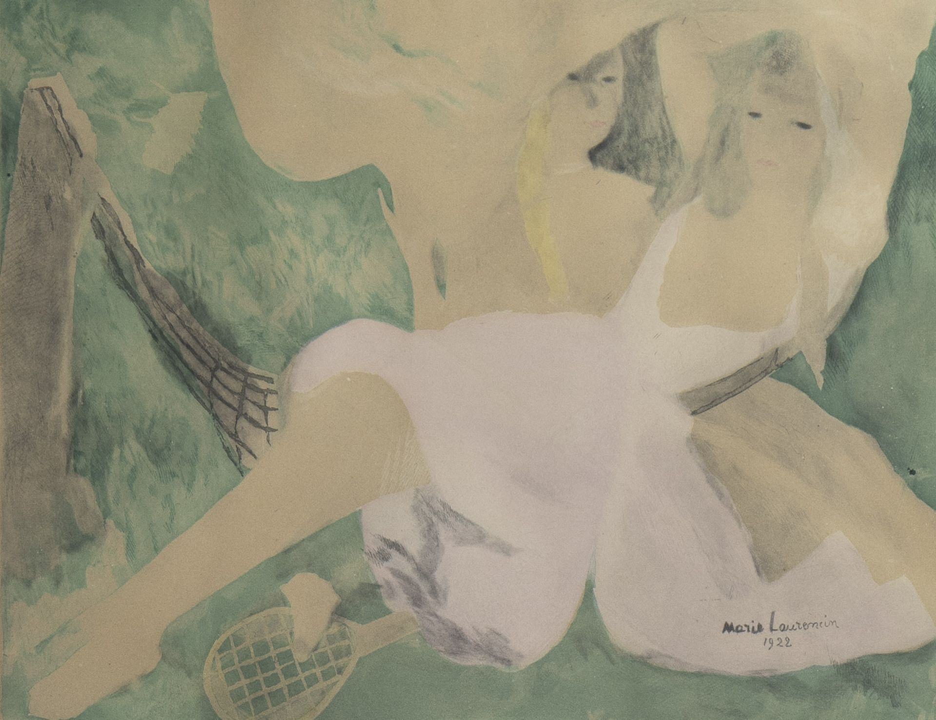 Marie LAURENCIN (1883-1956), chalcography Femme au hamac, signed and dated 1922 in the plate (editio