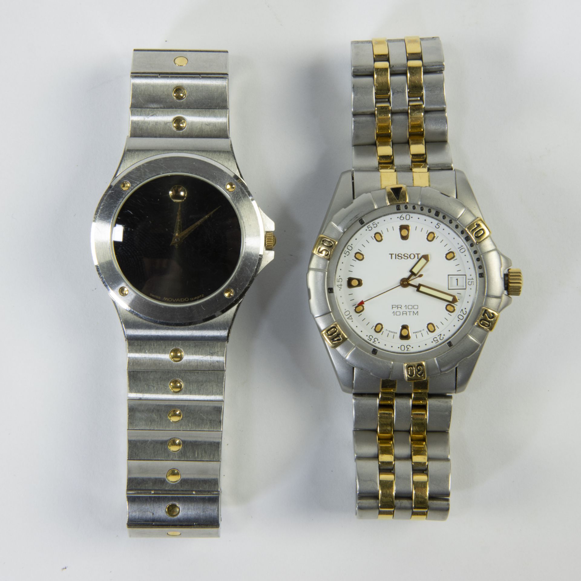 2 wristwatches, TISSOT PR100 Swiss made and MOVADO Quartz Swiss made