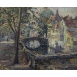 André HALLET (1890-1959), oil on canvas View of Bruges, signed