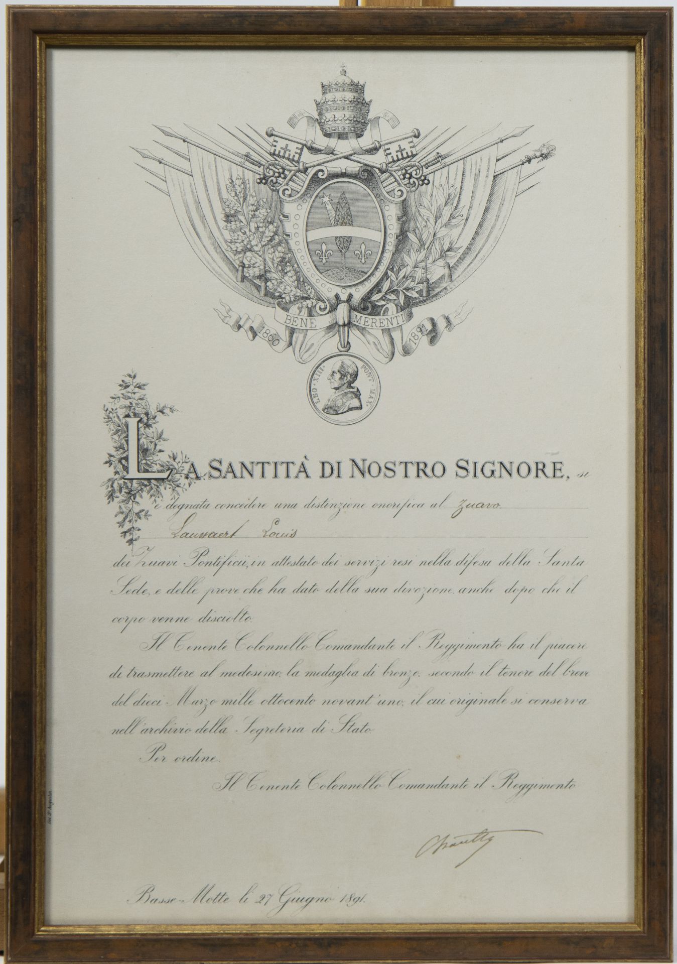 3 frames about Papal military service, 19th century - Bild 6 aus 7