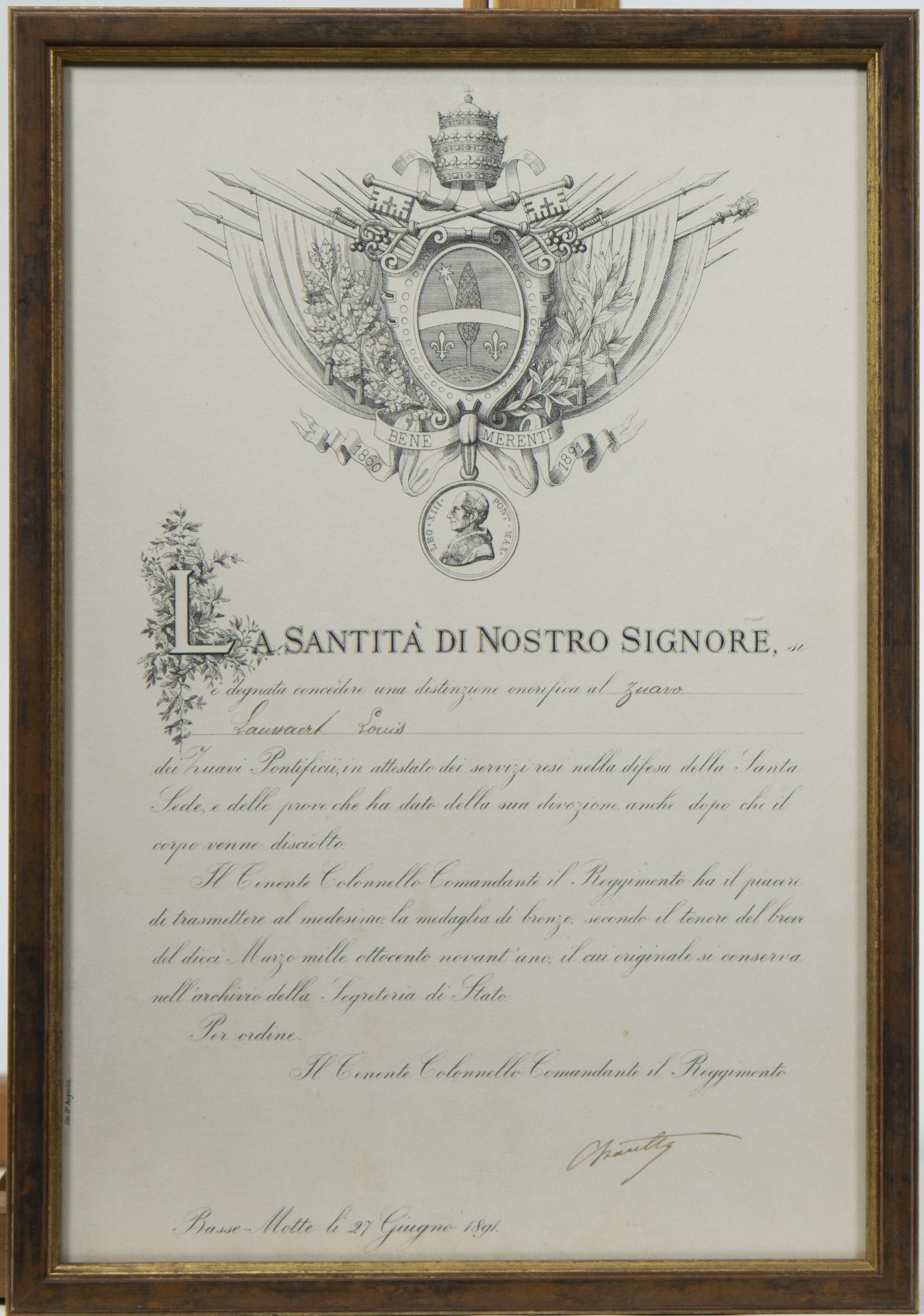 3 frames about Papal military service, 19th century - Image 6 of 7