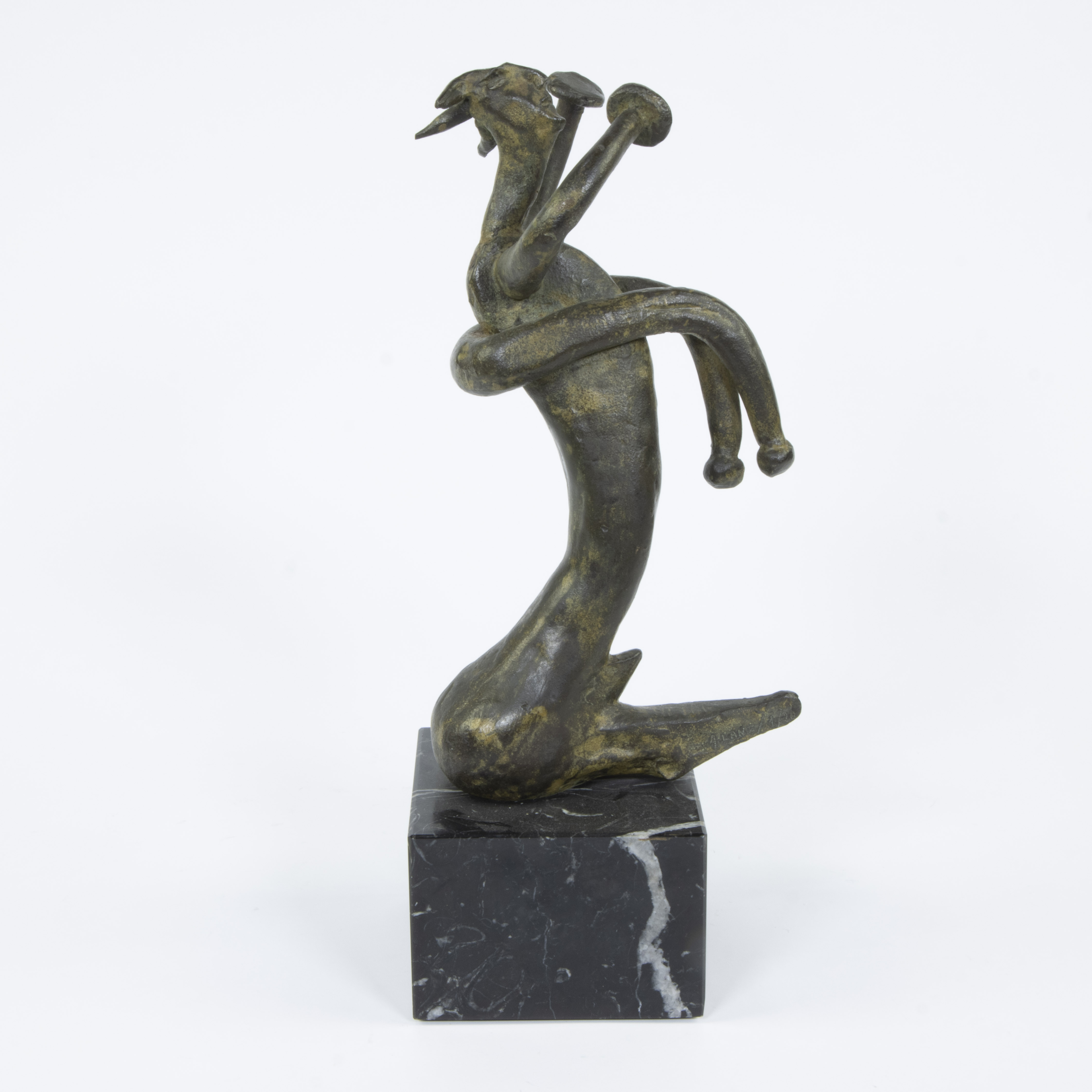 Alfredo LANZ (XX), patinated bronze sculpture on a marble base, signed and numbered 1/20 - Image 4 of 6