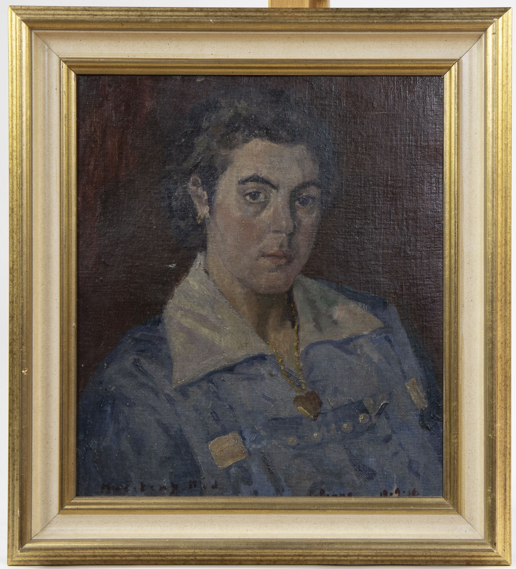 Médard MAERTENS (1875-1946), oil on canvas on cardboard Portrait of a lady, signed and dated 19-9-16 - Image 2 of 5