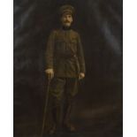 Oil on canvas portrait of a Belgian soldier artillery, signed and dated 1921