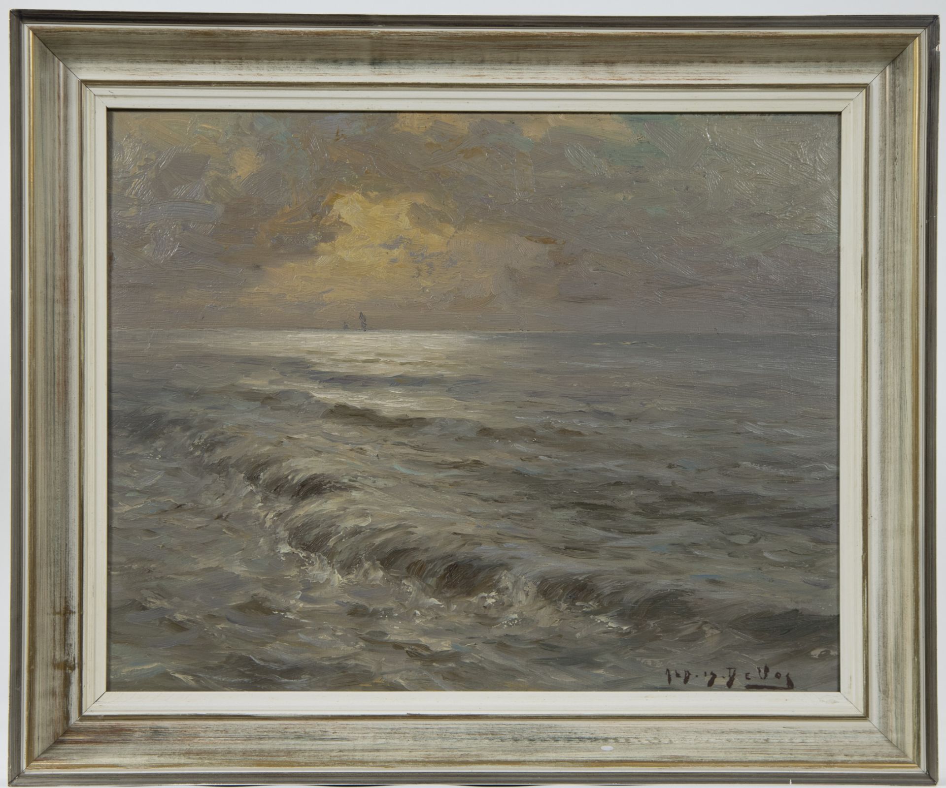 Albert Isidore DEVOS (1868-1950), 2 works oil on canvas Seascapes, signed - Bild 3 aus 8