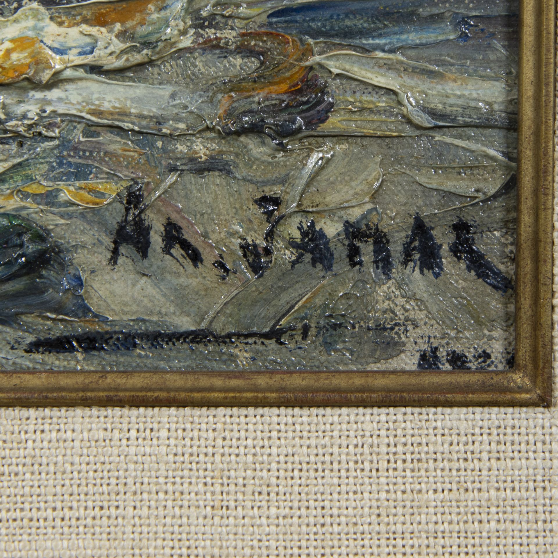 Armand JAMAR (1870-1946), oil on board Impressionist landscape, signed - Bild 3 aus 4