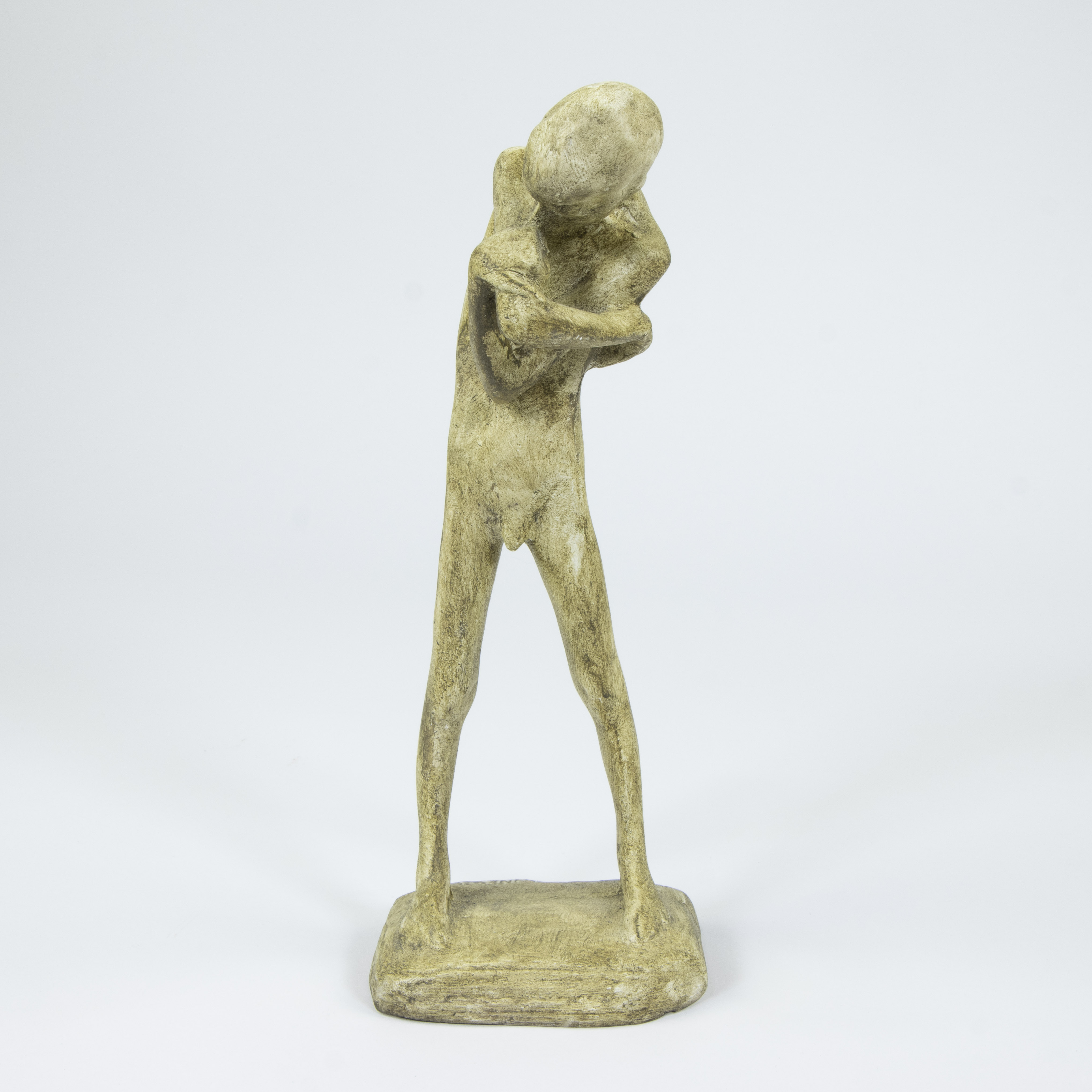 George MINNE (1866-1941), patinated plaster sculpture Le petit blessé, signed, posthumous edition - Image 2 of 8