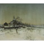 Frans COPPENS (1895-1975), oil on canvas Winter landscape with church, signed