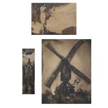 Maurice LANGASKENS (1884-1946), lot of 3 etchings, numbered and signed