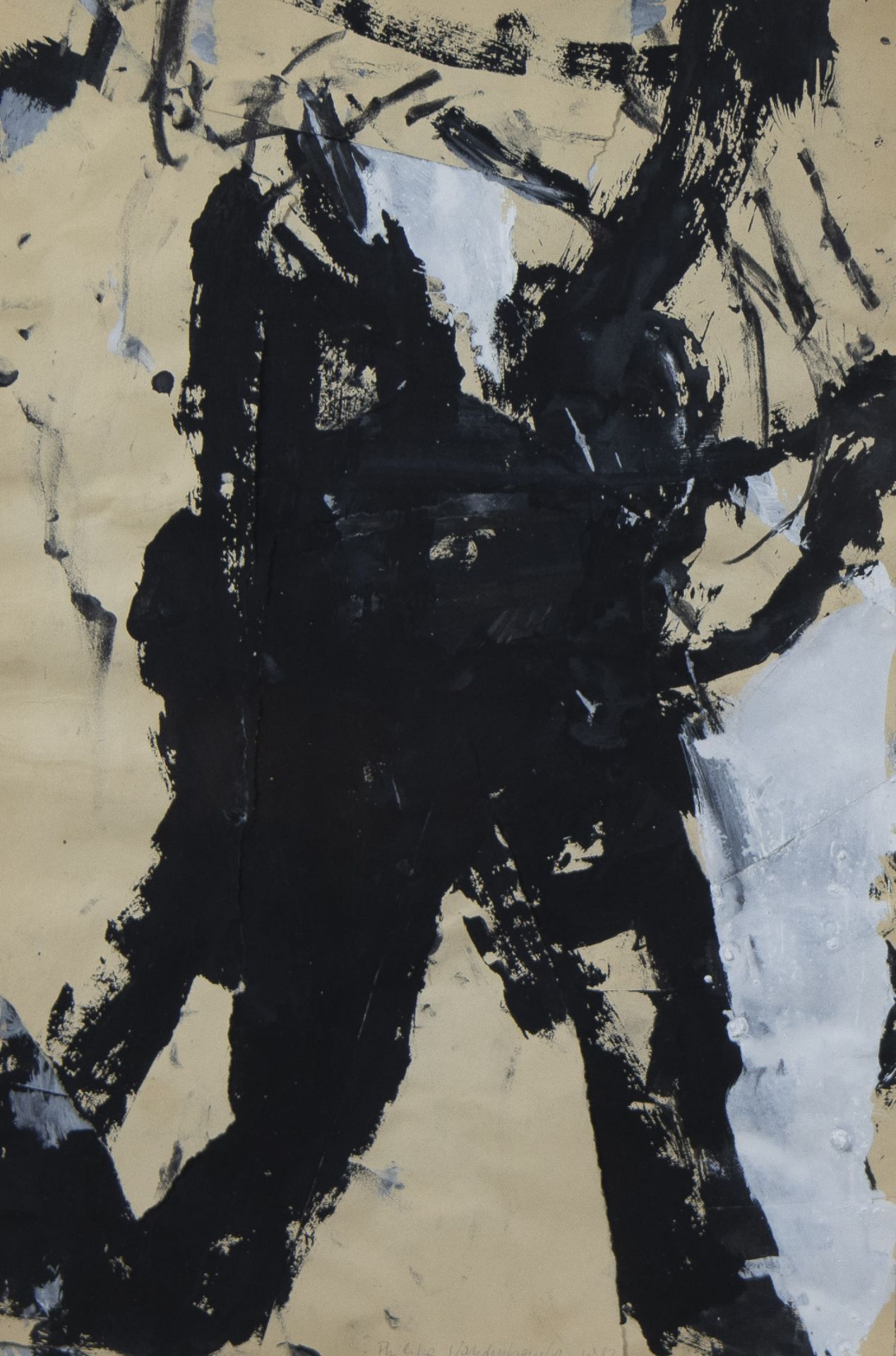 Philippe VANDENBERG (1952-2009), oil on paper/collage Untitled, signed and dated 1982