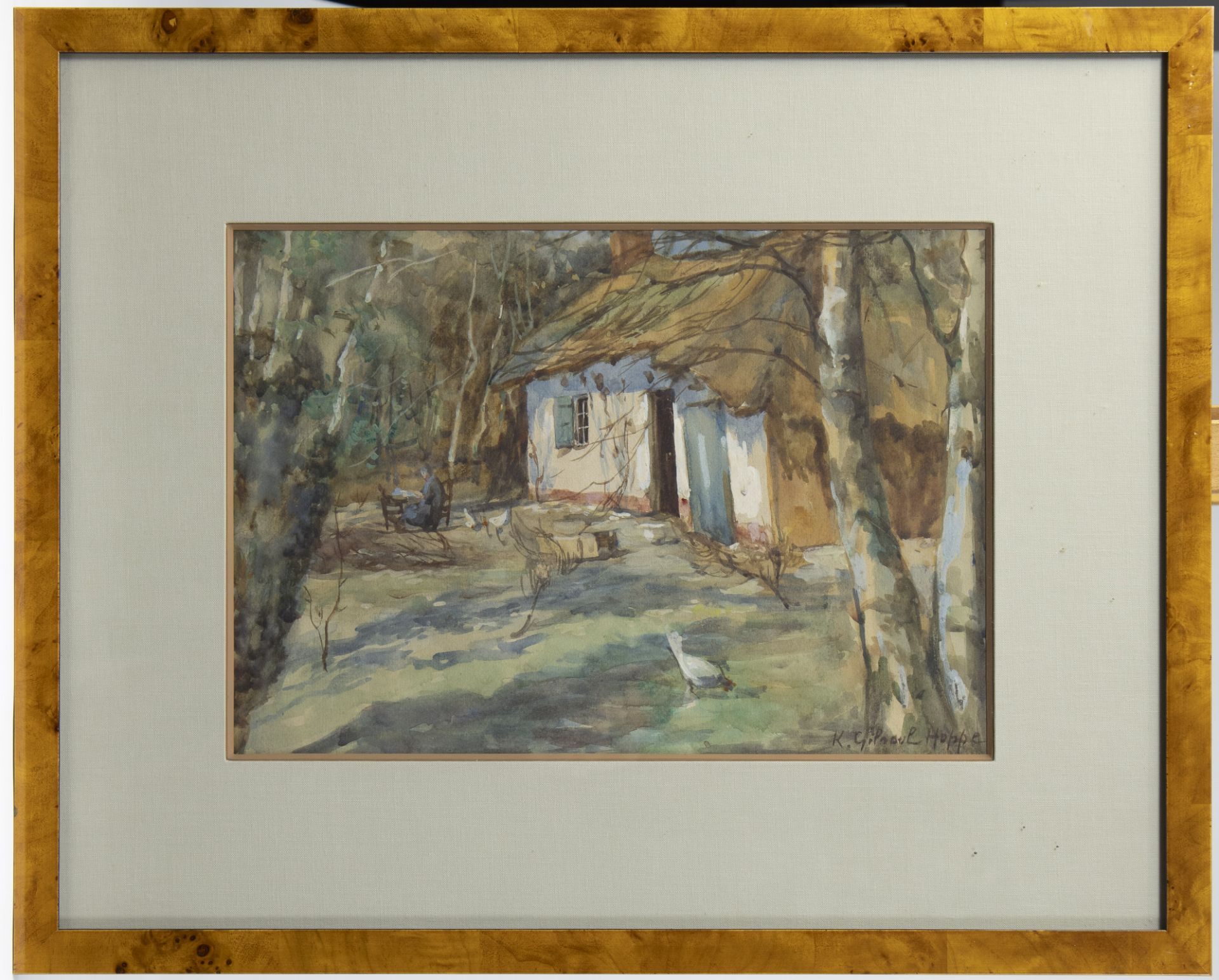 Ketty GILSOUL-HOPPE (1868-1939), watercolour Farmhouse in the forest, signed - Bild 2 aus 3