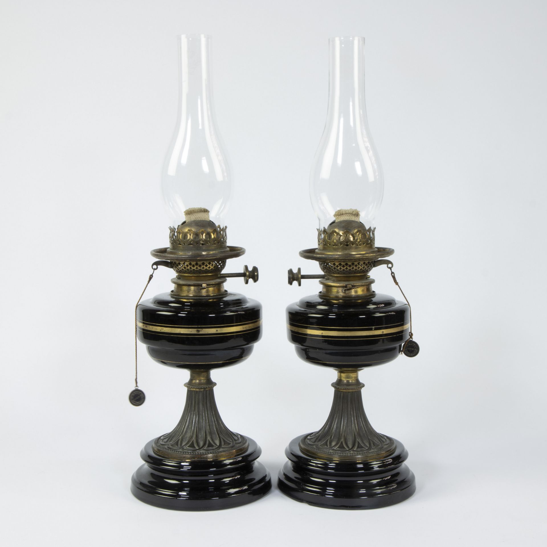 Pair of Napoleon III oil lamps - Bild 3 aus 5