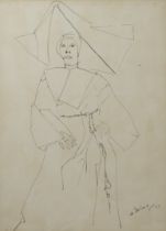 Gaston BERTRAND (1910-1994), ink drawing Merry Nun, signed and dated '55