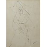 Gaston BERTRAND (1910-1994), ink drawing Merry Nun, signed and dated '55