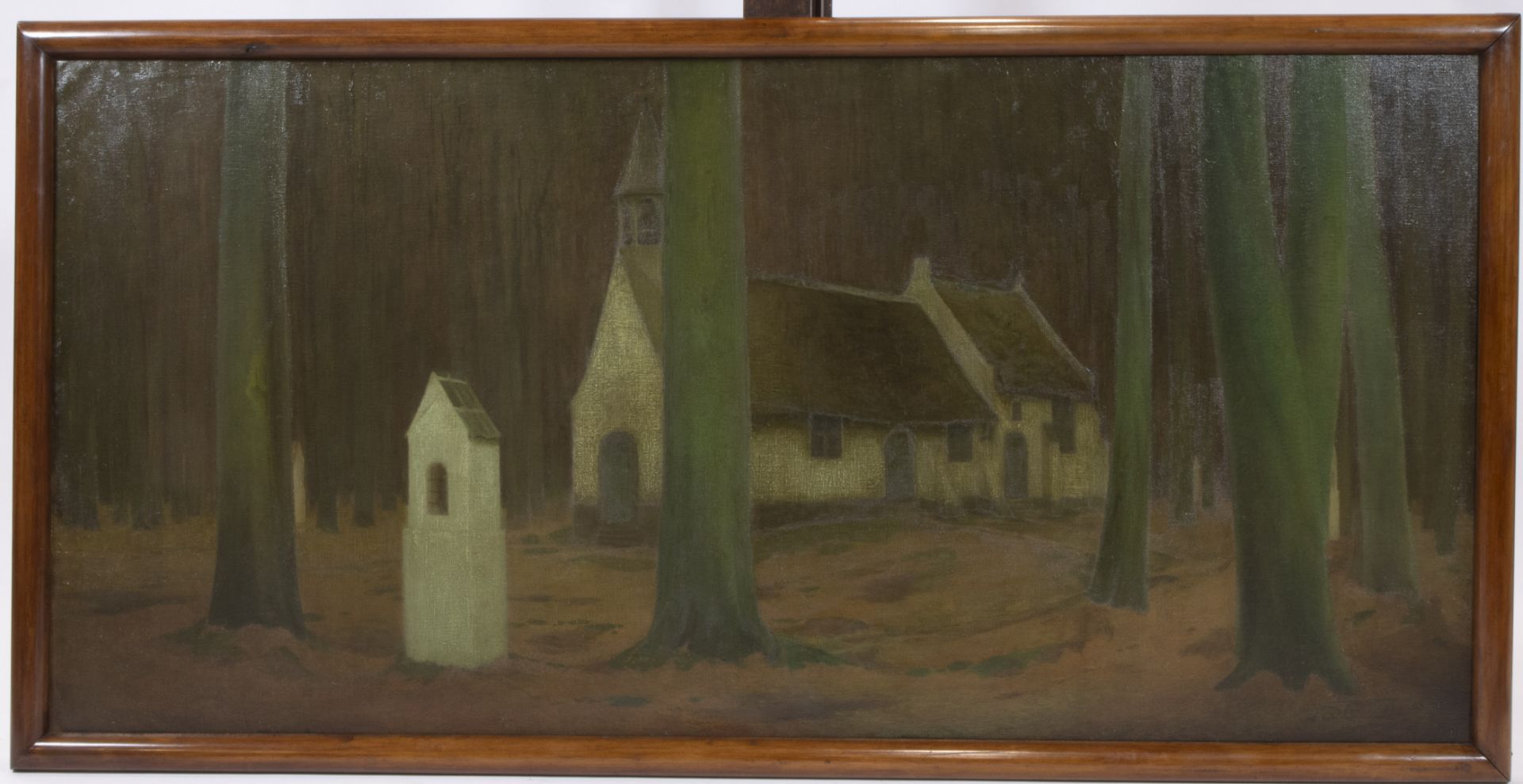 Louis TAEYMANS (1874-1937), oil on canvas Chapel in the woods, signed - Image 2 of 4