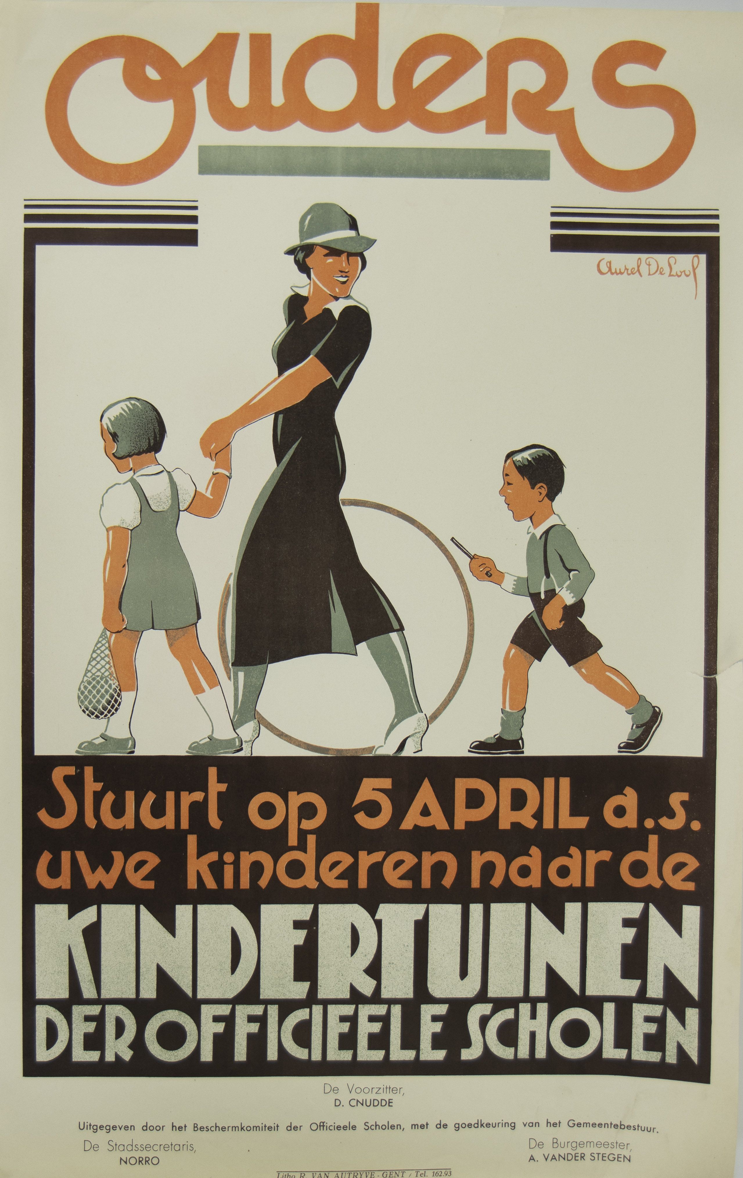 Collection of posters of Urban Education 1930s design Herman Verbaere - Bild 8 aus 8