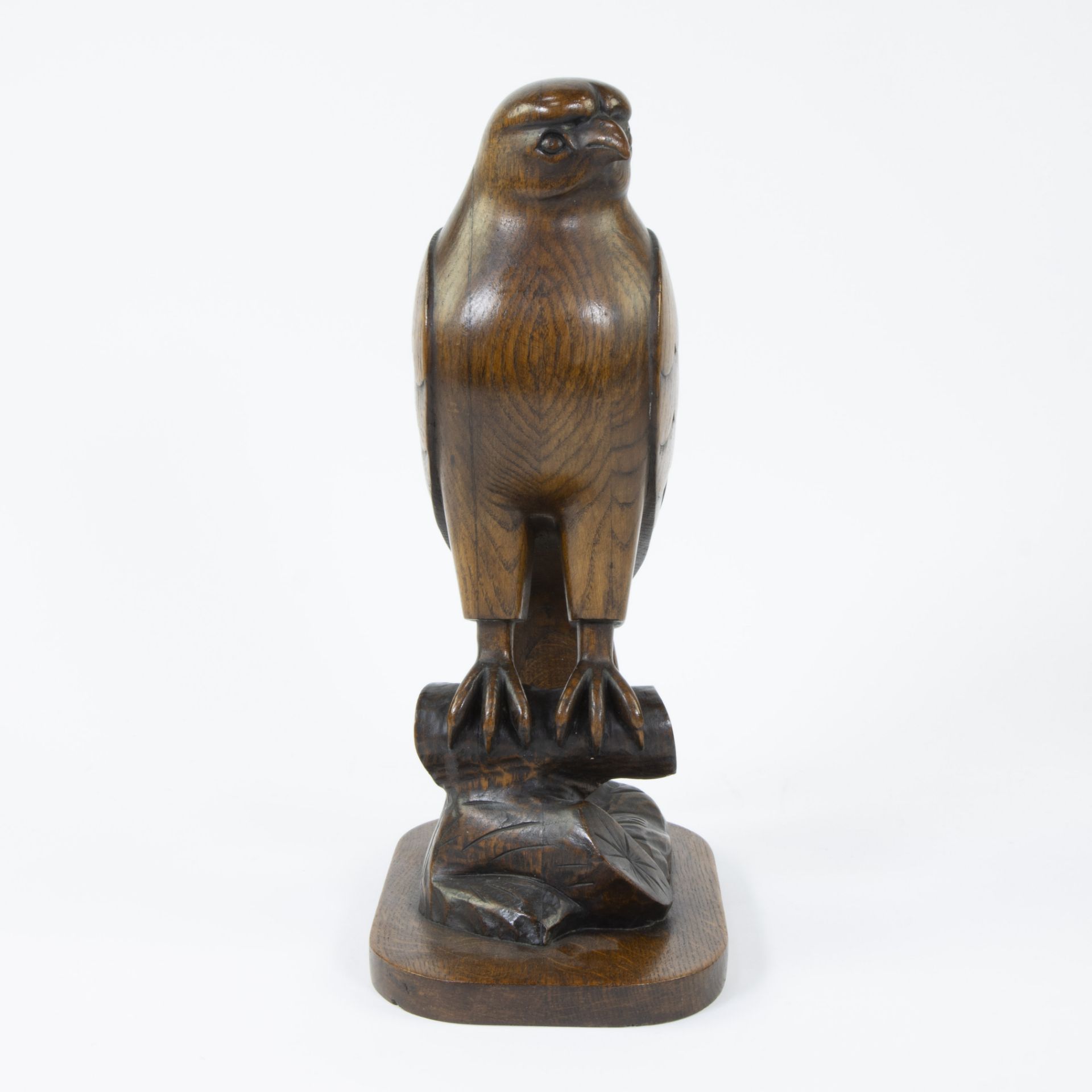 Large wooden eagle, signed G Malfait - Image 5 of 6