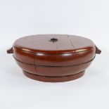 Old red lacquered large Chinese rice box