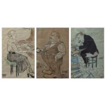 Collection of 3 original colour drawings, signed and dated 1916