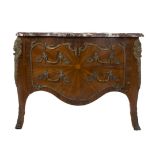 Louis XV style dresser with 2 drawers, bronze fittings and marble top