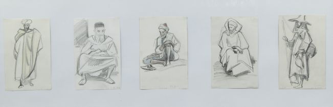 Charles Ernest SMETS (1909-?), collection of 5 pencil drawings, signed