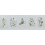 Charles Ernest SMETS (1909-?), collection of 5 pencil drawings, signed