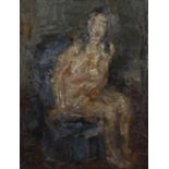 Alex WAUTERS (1899-1965), oil on cardboard Sitting nude, signed