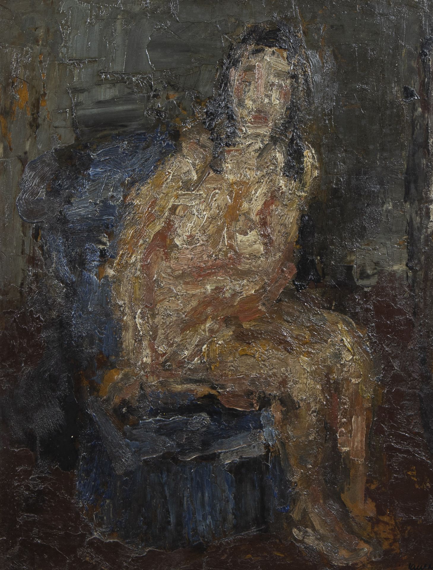 Alex WAUTERS (1899-1965), oil on cardboard Sitting nude, signed