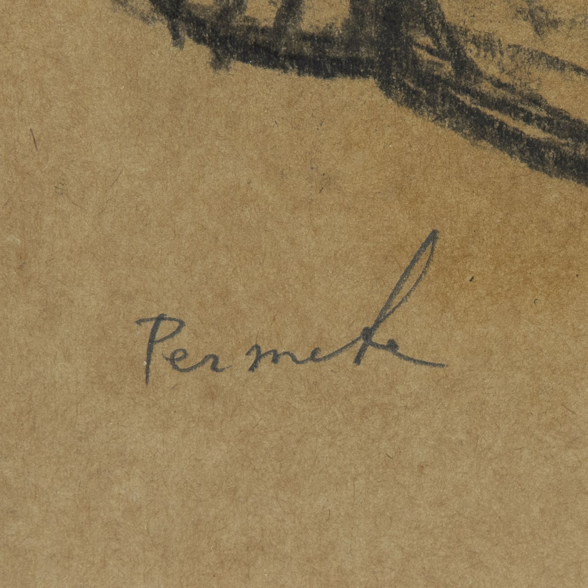 Constant PERMEKE (1886-1952), charcoal drawing Drinking Peasant Woman, signed and with 8 exhibition - Image 4 of 4