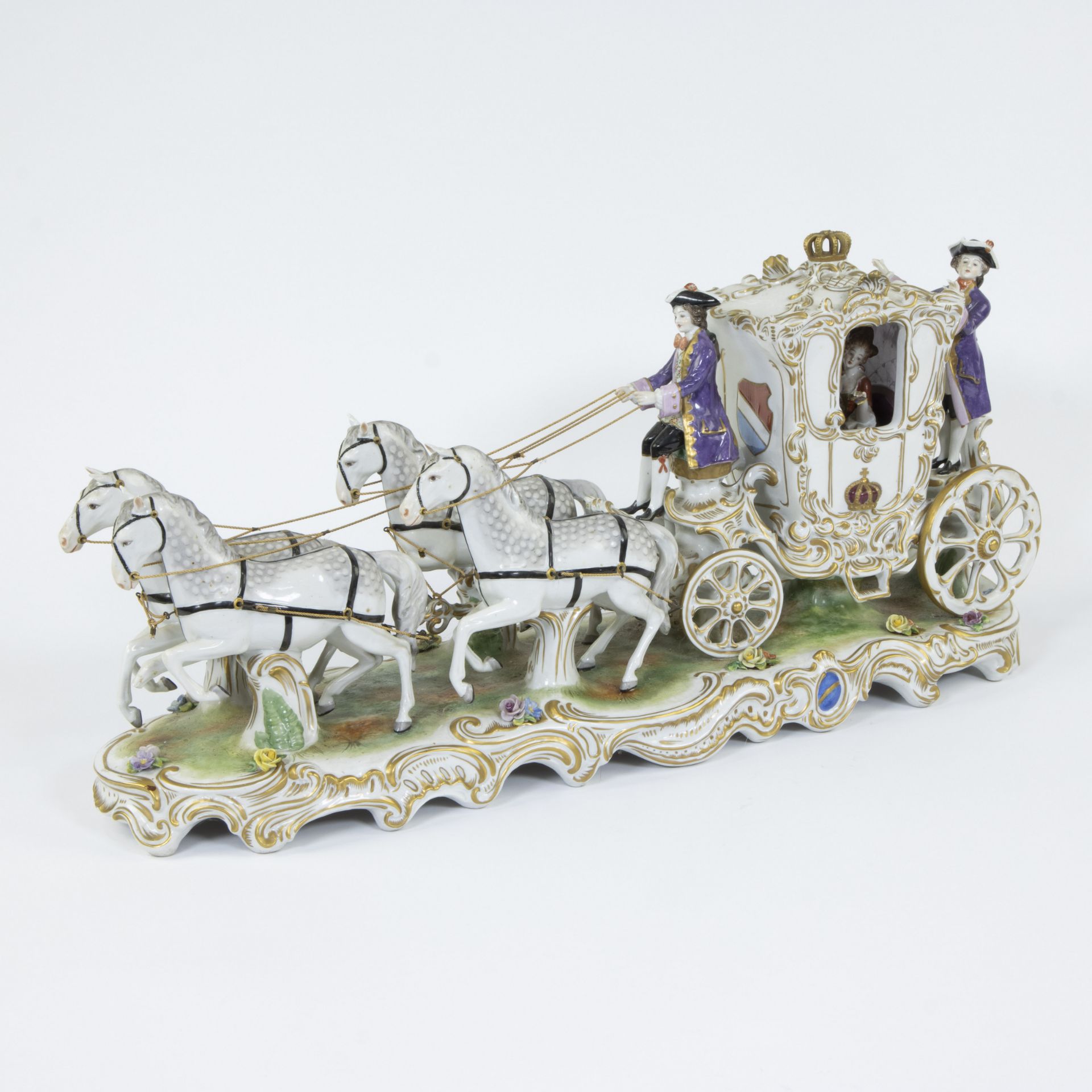 Large Dresden horse-drawn carriage, marked