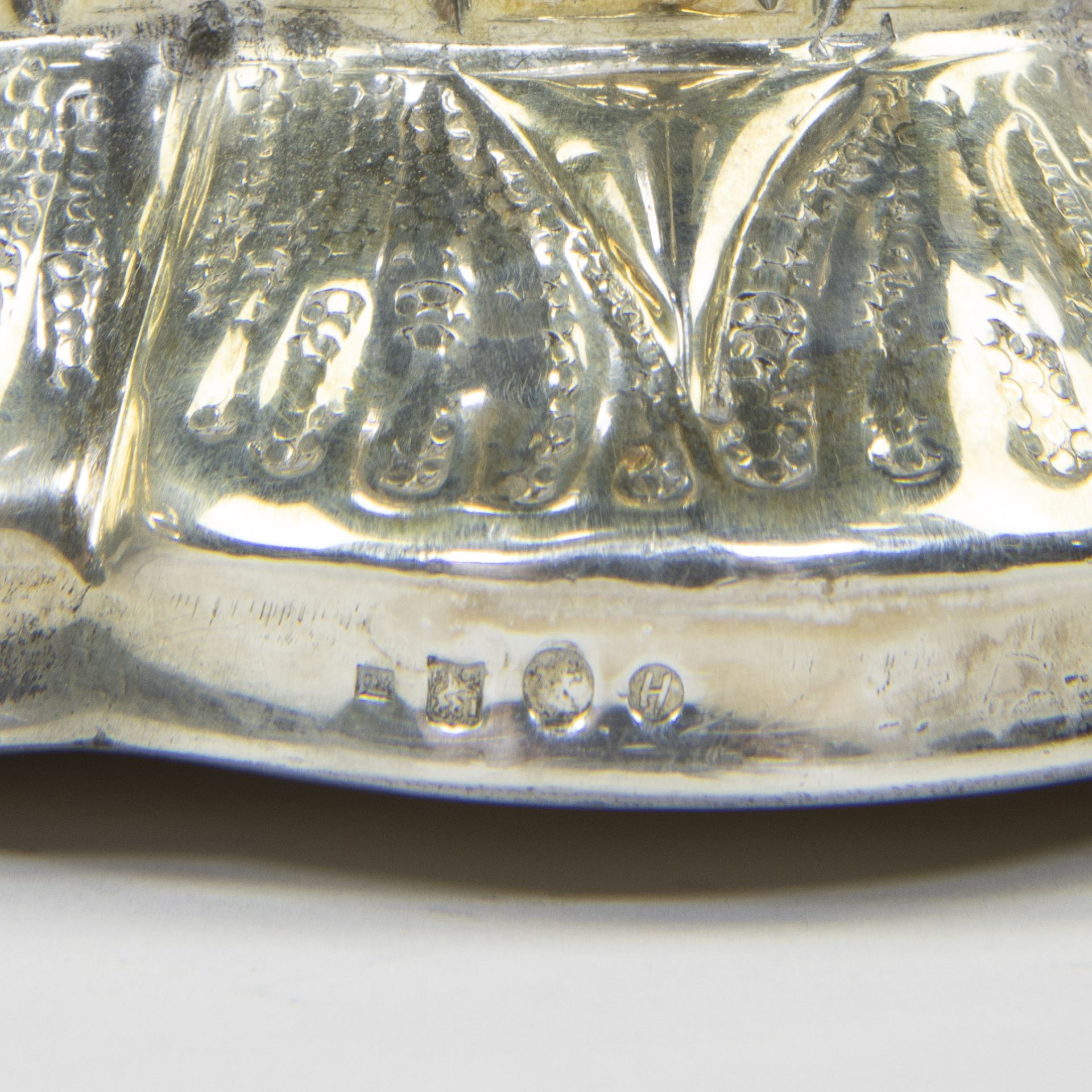 Large silver candelabra with 7 lights, grade 925/1000 , with year letter H, Netherlands, hallmarks ( - Bild 8 aus 8