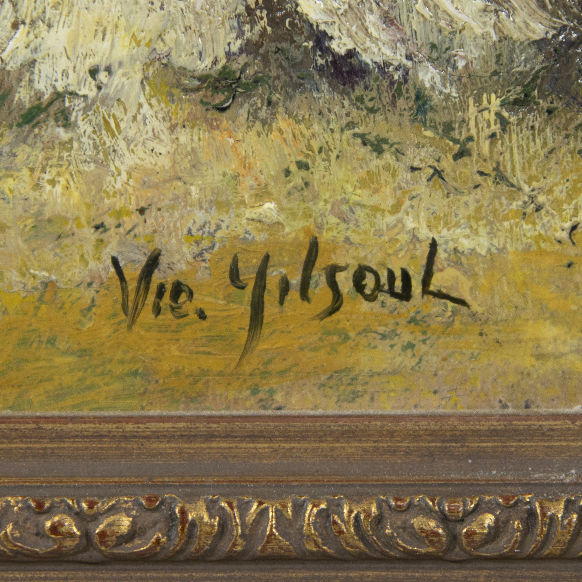 Victor Olivier GILSOUL (1867-1939), oil on panel Haystacks, signed - Bild 3 aus 4