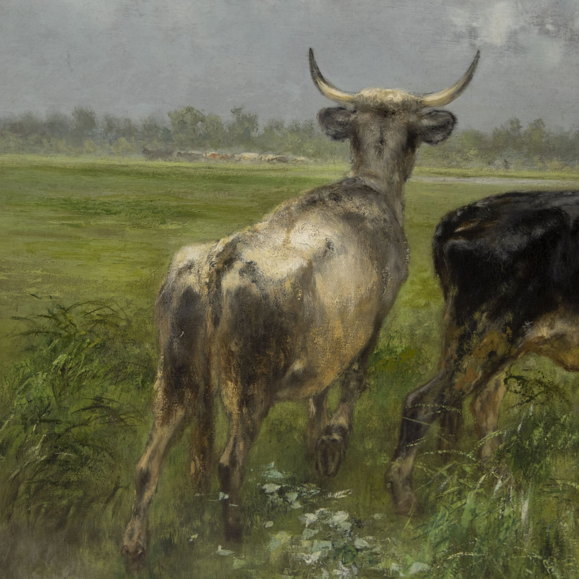 Xavier DE COCK (1818-1896), oil on canvas Vaches au bord de la Lys (1891), signed and dated 1891 - Image 5 of 6