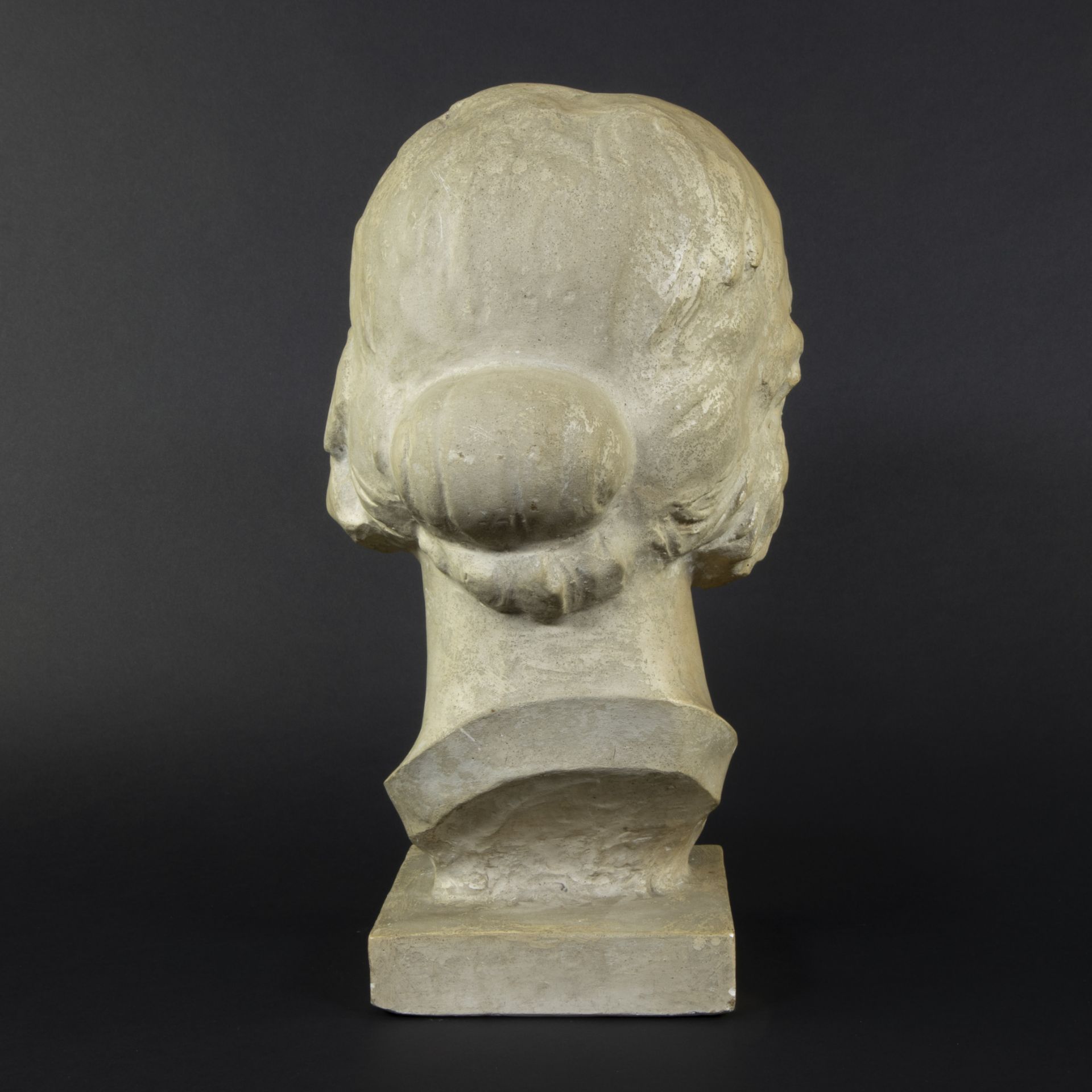 Leon SARTEEL (1882-1942), patinated plaster girl's head, signed - Image 3 of 5