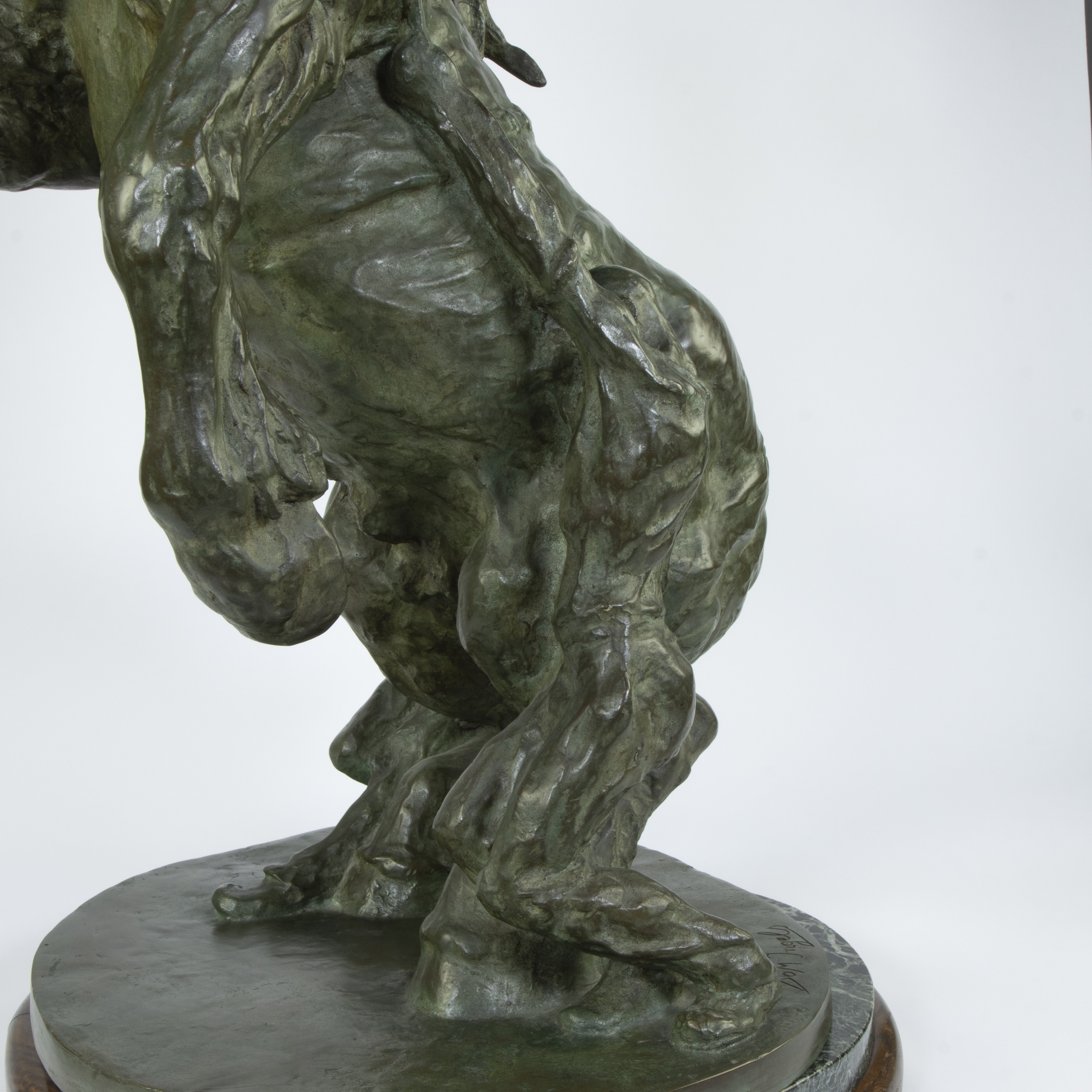 Domien Ingels (1881-1946), the prancing stallion, 1924-1925, a very rare and large sculpture in pati - Image 9 of 13