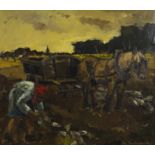 Lea VANDERSTRAETEN (1929), oil on canvas Country work, signed